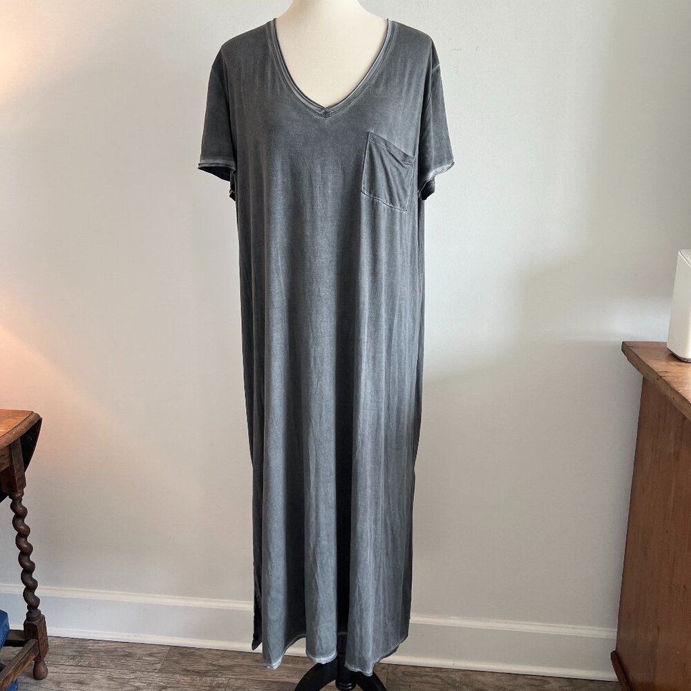 Umgee T Shirt Dress Charcoal Grey Dress Size Large